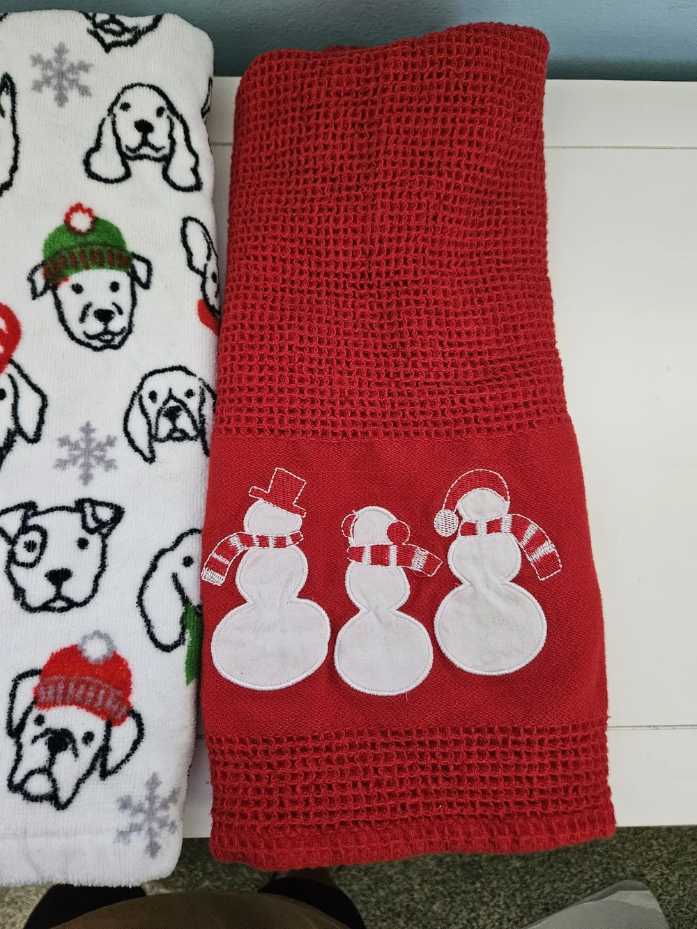 Festive Holiday Kitchen Towels - Penguin, Polar Bear & Snowman Designs